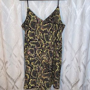 COLLUSION Snake Print Cami Mini Dress